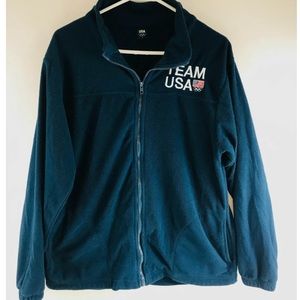 Team USA Jacket, Men's Size Large, color Ocean, Team USA, Full Zip, Fleece